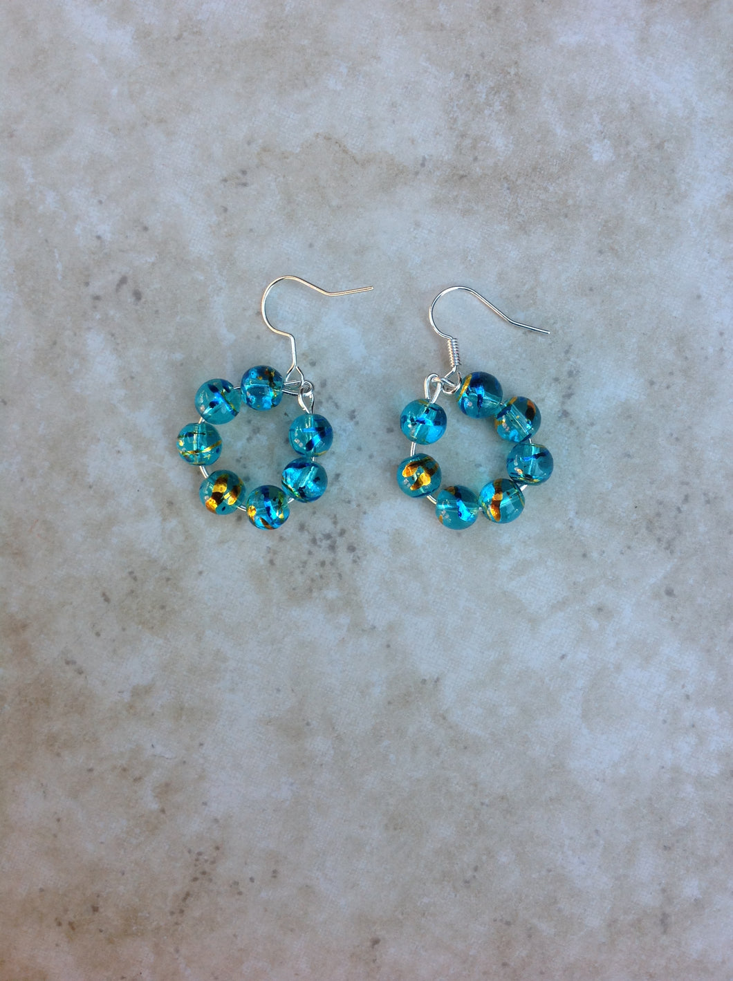 Blue Painted Glass Beads