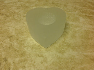 Selenite Heart Candleholder