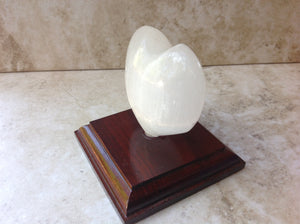 Selenite Heart on stand