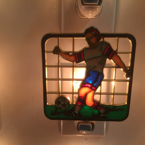 Boy soccer player Night Light  4 watt  on/off switch