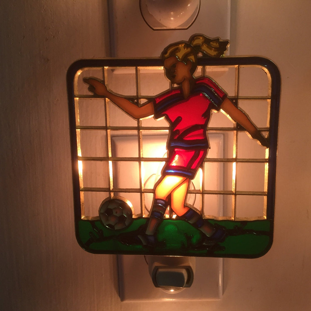 Girl soccer player Night Light  4 watt  on/off switch