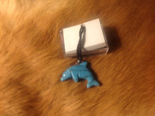 Load image into Gallery viewer, Carved stone dolphin necklace.  Made of turquoise.