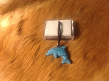 Load image into Gallery viewer, Carved stone dolphin necklace.  Made of turquoise.