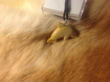 Load image into Gallery viewer, Carved jasper dolphin necklace.