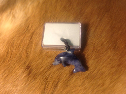 Blue Sodalite Dolphin Necklace.