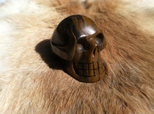 Load image into Gallery viewer, Stone Tiger Eye Carved Skull