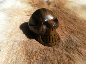 Stone Tiger Eye Carved Skull