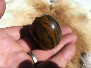 Stone Tiger Eye Carved Skull