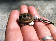 Load image into Gallery viewer, Carved turtle necklace tiger eye shell with granite body