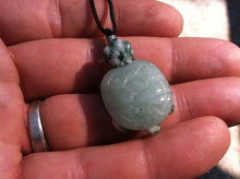 Load image into Gallery viewer, Carved turtle necklace with aventurine shell and moss agate body