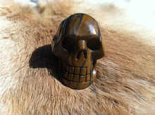 Load image into Gallery viewer, Stone Tiger Eye Carved Skull