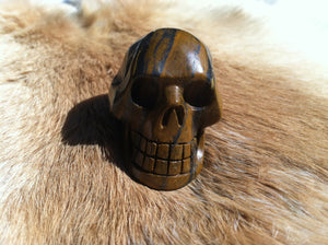 Stone Tiger Eye Carved Skull