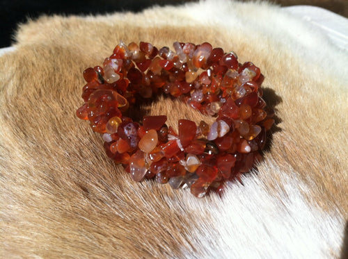 Natural Carnelian Tumbled Stone Bracelet