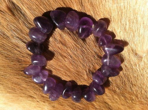 Tumbled amethyst crystal braclet