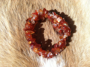 Natural Carnelian Tumbled Stone Bracelet