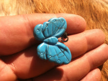 Load image into Gallery viewer, Carved stone butterfly necklace.  Made of turquoise.