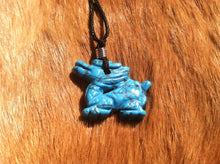 Load image into Gallery viewer, Carved stone dragon necklace.  Made of turquoise.