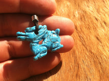 Load image into Gallery viewer, Carved stone dragon necklace.  Made of turquoise.