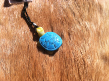 Load image into Gallery viewer, Carved stone turtle necklace.  Made of turquoise.