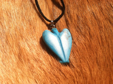 Load image into Gallery viewer, Carved stone angel necklace.  Made of turquoise.