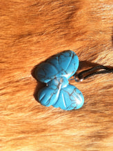 Load image into Gallery viewer, Carved stone butterfly necklace.  Made of turquoise.