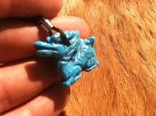 Load image into Gallery viewer, Carved stone dragon necklace.  Made of turquoise.