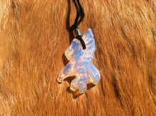 Load image into Gallery viewer, Carved stone eagle necklace.  Made of Opalite.