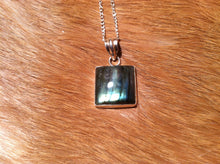 Load image into Gallery viewer, Labradorite in silver pendent with sterling silver chain