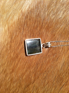 Labradorite in silver pendent with sterling silver chain