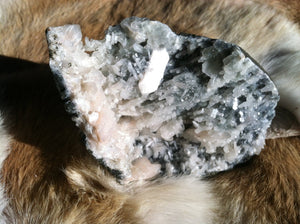 Apophyllite and Stilbite crystal mineral specimen