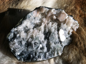 Apophyllite and Stilbite crystal mineral specimen