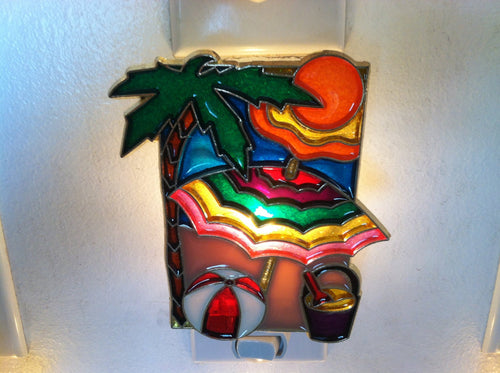 Palm Tree Beach Umbrella Night Light  4 watt  on/off switch