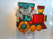Load image into Gallery viewer, Train and Teddy Bear Night Light  4 watt  on/off switch