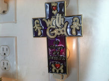 Load image into Gallery viewer, Cross With God All Things Possible Night Light  4 watt  on/off switch