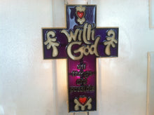 Load image into Gallery viewer, Cross With God All Things Possible Night Light  4 watt  on/off switch