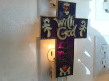 Load image into Gallery viewer, Cross With God All Things Possible Night Light  4 watt  on/off switch