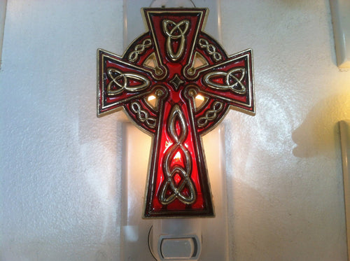 Celtic cross Night Light  4 watt  on/off switch