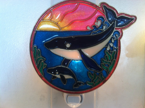 Whale Sunset Night Light  4 watt  on/off switch