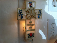 Load image into Gallery viewer, Cross With God All Things Possible Night Light  4 watt  on/off switch