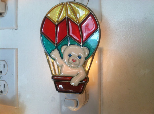 Hot Air Balloon with Teddy Bear Night Light  4 watt  on/off switch