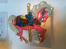 Load image into Gallery viewer, Pink Carousel Horse Night Light  4 watt  on/off switch