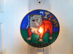 I Love my Bulldog Night Light with  4 watt  on/off switch