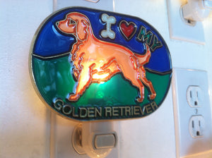 I Love my Golden Retriever Night Light with  4 watt  on/off switch