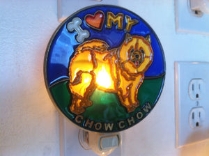 I Love my Chow Chow Night Light with  4 watt  on/off switch