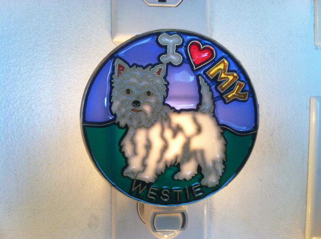 I Love my Westie Night Light with  4 watt  on/off switch