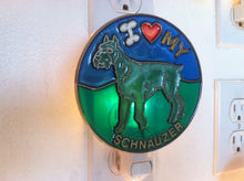 Load image into Gallery viewer, I Love my Schnauzer Night Light with  4 watt  on/off switch