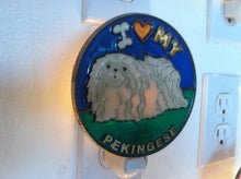 Load image into Gallery viewer, I Love my Pekingese Night Light with  4 watt  on/off switch