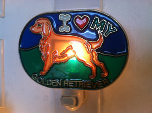 I Love my Golden Retriever Night Light with  4 watt  on/off switch