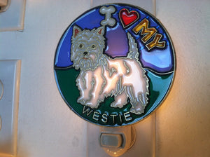 I Love my Westie Night Light with  4 watt  on/off switch