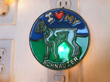 Load image into Gallery viewer, I Love my Schnauzer Night Light with  4 watt  on/off switch